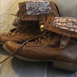 Brown slouch style boots